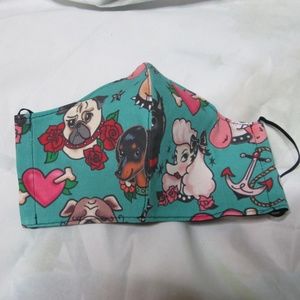 dual layer Ms Fluff retro dogs dust mask
